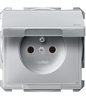 Merten Gniazdo z uziemieniem i przesłonami Z B.KL.IP44 aluminium S.D.