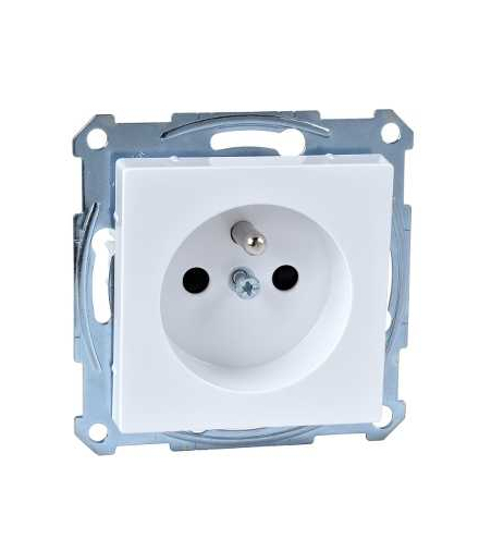 Merten Gniazdo wtykowe z uziemieniem i przesłoną, zaciski śrub., B.A, P, Sys M