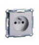 Merten Gniazdo wtykowe z uziemieniem i przesłoną, zaciski śrubowe, aluminium, system M