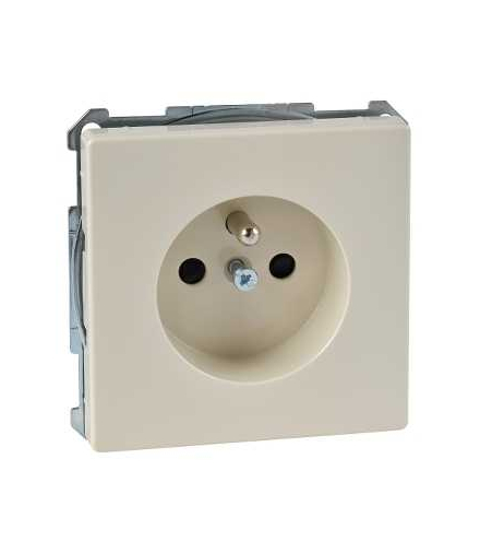 Merten Gniazdo z uziemieniem z przesłonami, kremowy SYS. D.