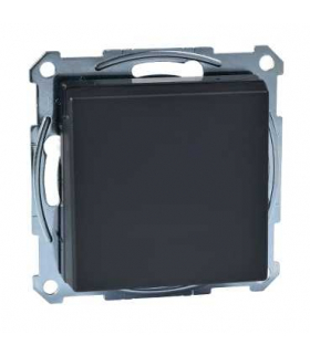 Merten Gniazdo wtykowe z uziemieniem i klapką, z przesłoną, śrub., antracyt, Sys M