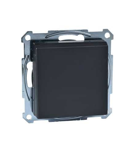 Merten Gniazdo wtykowe z uziemieniem i klapką, z przesłoną, śrub., antracyt, Sys M
