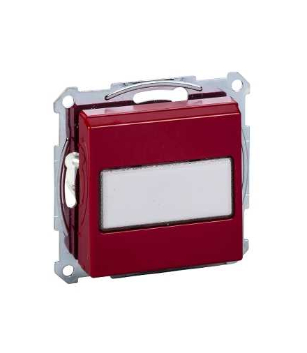 Merten Gniazdo wtyk. z uziem., klap. i polem opis., z przesł. śrub., rubinowy, Sys M