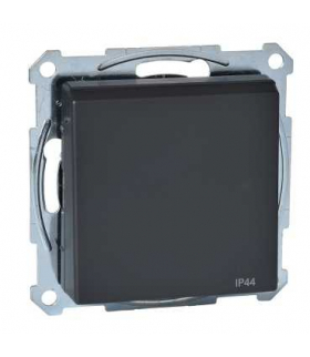Merten Gniazdo wtyk. z uziem. i klapką, IP44, z przesł. śrub., antracyt, połysk, Sys M