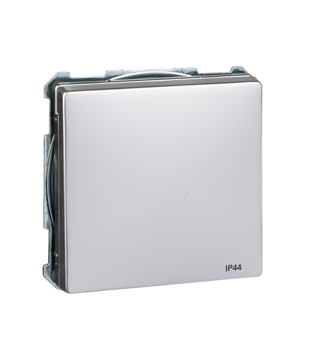 Merten Gniazdo z uziemieniem z pokrywą i przesłonami zaciski śrubowe IP44 aluminium S.D.