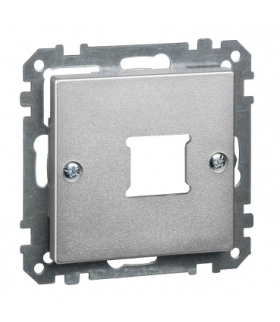 Merten System M, płytka centralna mechanizmu gniazda RJ11/RJ45, pojedyncza, aluminium