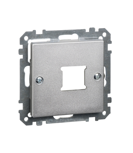 Merten System M, płytka centralna mechanizmu gniazda RJ11/RJ45, pojedyncza, aluminium