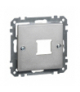 Merten System M, płytka centralna mechanizmu gniazda RJ11/RJ45, pojedyncza, aluminium