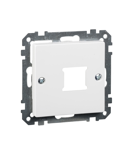 Merten System M, płytka centralna mechanizmu gniazda RJ11/RJ45, pojedyncza, biały active