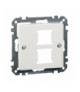 Merten System M, płytka centralna mechanizmu gniazda RJ11/RJ45, podwójna, biały polarny