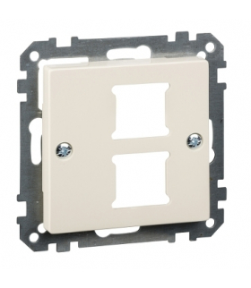 Merten System M, płytka centralna mechanizmu gniazda RJ11/RJ45, podwójna, kremowy