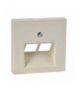 Merten System M, płytka centralna mechanizmu gniazda RJ45, podwójna, kremowy