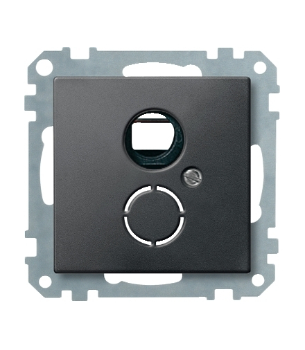 Merten System M, ramka montażowa z płytką centralną mechanizmów zgodnych z DIN 41524, antracyt