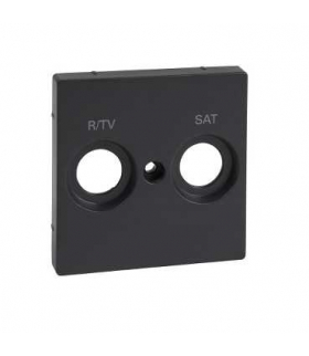 Merten System M, płytka centralna oznaczona R/TV+SAT do gniazd antenowych, antracyt