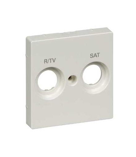 Merten System M, płytka centralna oznaczona R/TV+SAT do gniazd antenowych, biel polarna