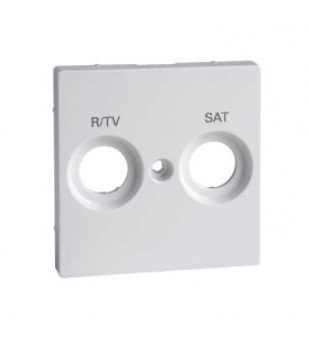 Merten System M, płytka centralna oznaczona R/TV+SAT do gniazd antenowych, biały active