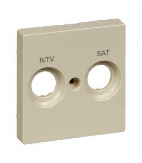 Merten System M, płytka centralna oznaczona R/TV+SAT do gniazd antenowych, kremowy