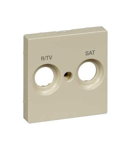Merten System M, płytka centralna oznaczona R/TV+SAT do gniazd antenowych, kremowy