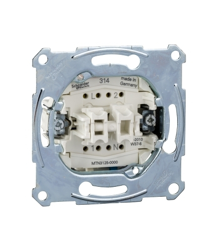 Merten mechanizm łącznika świecznikowego 1-biegunowego, zacisk neutralny, podtynkowy, zaciski bezśrubowe, 10 AX, 250 V AC