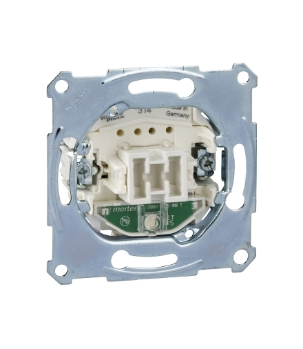 Merten mechanizm łącznika pojedynczego 1-biegunowego z podświetleniem, podtynkowy, zaciski bezśrubowe 10 AX, AC 250 V