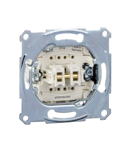 Merten mechanizm przycisku podwójnego zwierno-rozwiernego jednobiegunowego, 10 A, AC 250 V
