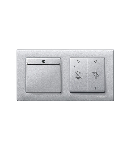 Merten Płytka centralna łącznika hotelowego aluminium System M