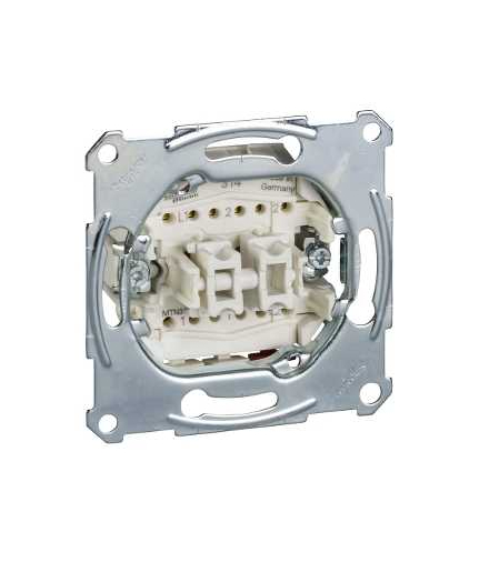 Merten mechanizm przycisku podwójnego schodowego, 1-biegunowy, podtynkowy, 10 A, AC 250 V, zaciski bezśrubowe