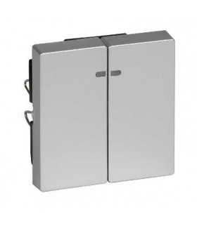 Merten Klawisz System M podwójny z okienkiem sygnalizacyjnym aluminium