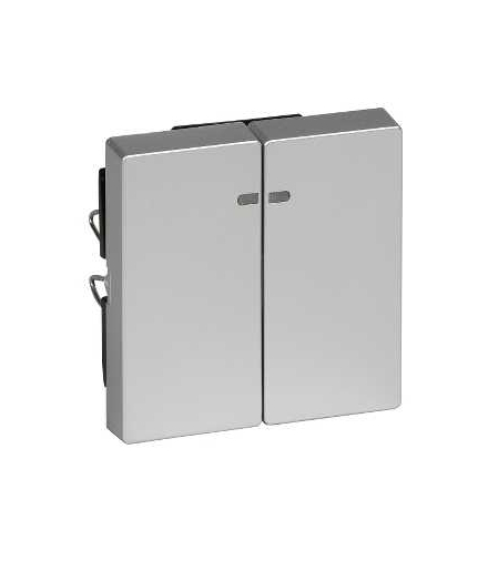 Merten Klawisz System M podwójny z okienkiem sygnalizacyjnym aluminium