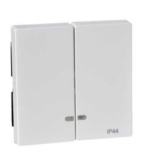 Merten Klawisz System M podwójny IP44 z okienkiem sygnalizacyjnym biały polarny