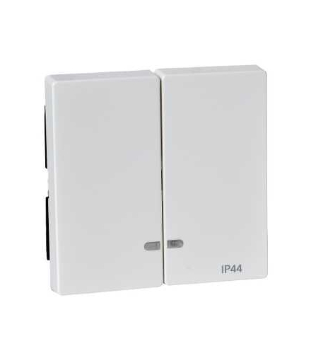 Merten Klawisz System M podwójny IP44 z okienkiem sygnalizacyjnym biały polarny