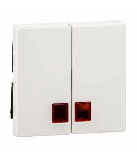 Merten Klawisz System M podwójny duże okienko czerwone biały polarny