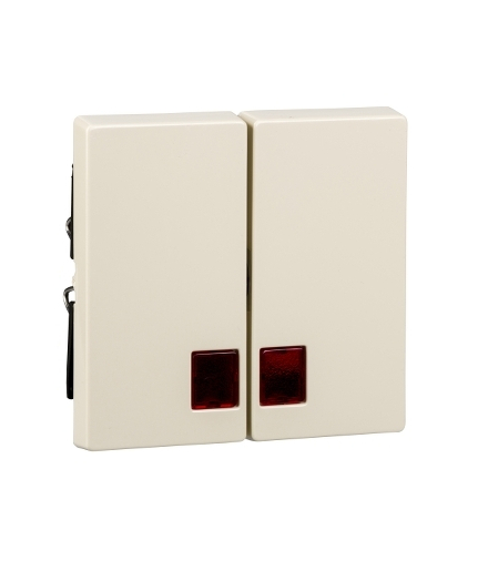 Merten Klawisz System M podwójny duże okienko czerwone kremowy