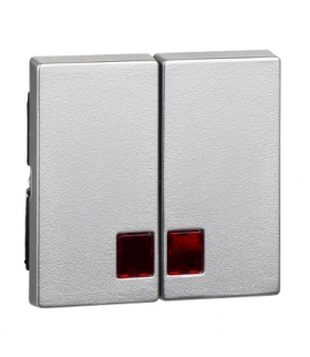 Merten Klawisz System M podwójny duże okienko czerwone aluminium