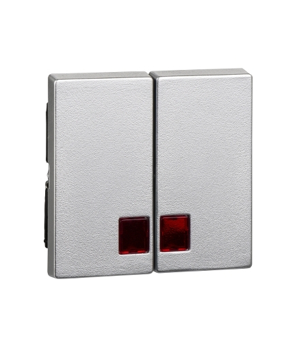 Merten Klawisz System M podwójny duże okienko czerwone aluminium