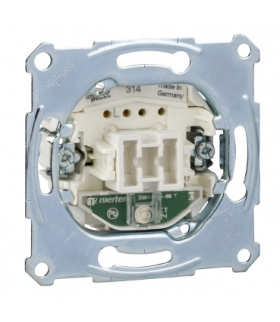 Merten mechanizm łącznika 1-biegunowego z sygnalizacją załączenia, podtynkowy, zaciski bezśrubowe MTN3601-0000