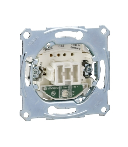 Merten mechanizm łącznika 1-biegunowego z sygnalizacją załączenia, podtynkowy, zaciski bezśrubowe MTN3601-0000