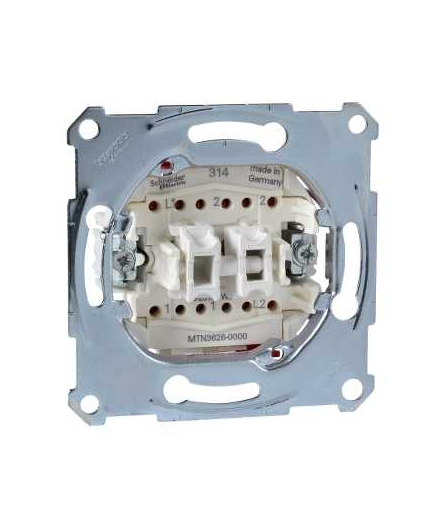 Merten Mechanizm łącznika podwójnego schodowego zacisk bezśrubowy 250VAC 16A