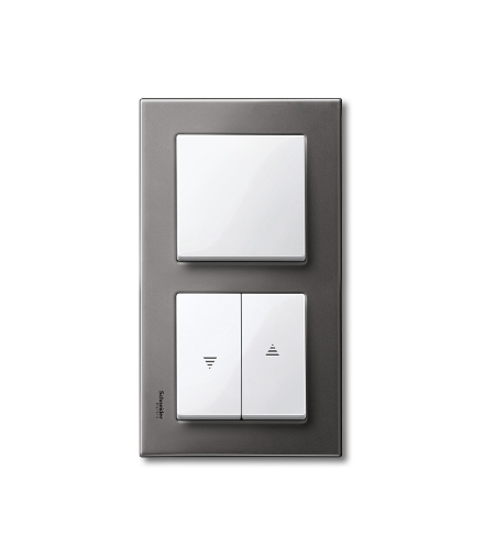 Merten Ramka M-Elegance metal podwójna szary metaliczny