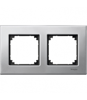 Merten Ramka M-Elegance metal podwójna srebrny platynowy