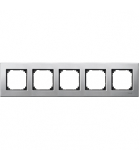 Merten Ramka M-Elegance metal pięciokrotna srebrny platynowy