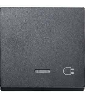 Merten System M, klawisz z lampką sygnalizacyjną i oznaczeniem „gniazdo”, antracyt