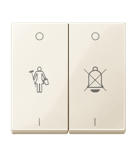 Merten Klawisz System M podwójny z symbolami dzwonka i sprzątania kremowy