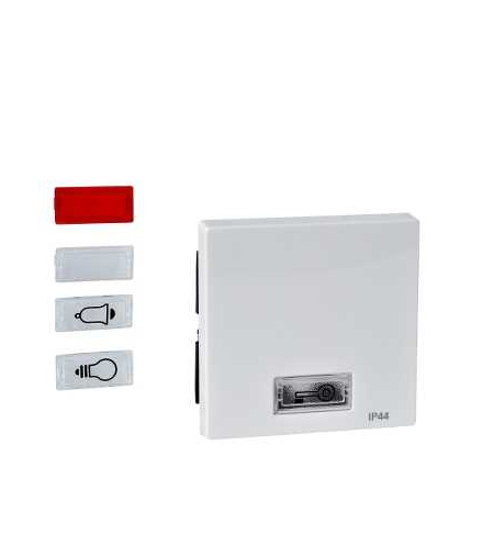 Merten Klawisz System M pojedynczy IP44 z dużym okienkiem biały polarny