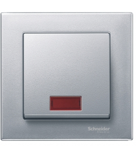 Merten Klawisz System M pojedynczy z dużym okienkiem aluminium