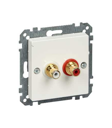 Merten Gniazdo wtykowe złącza audio, biel polarna, połysk, system M