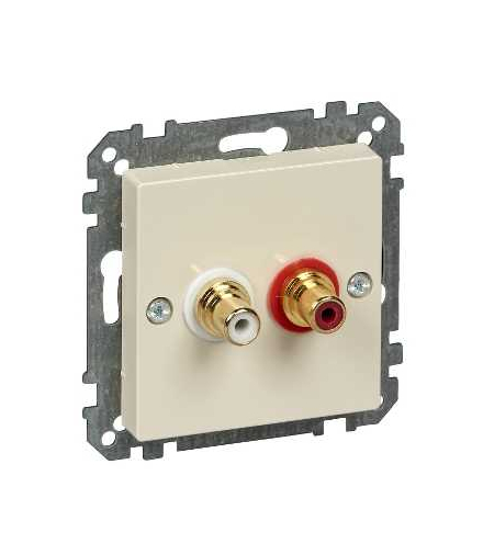 Merten System M, gniazdo wtykowe złącza audio, kremowy