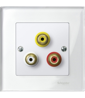 Merten System M, gniazdo wtykowe złącza audio/wideo, biel polarna