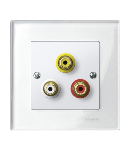 Merten System M, gniazdo wtykowe złącza audio/wideo, biel polarna