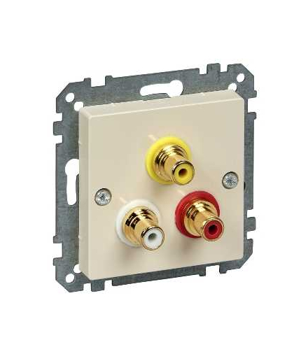 Merten Gniazdo wtykowe złącza audio/wideo, kremowy, połysk, system M